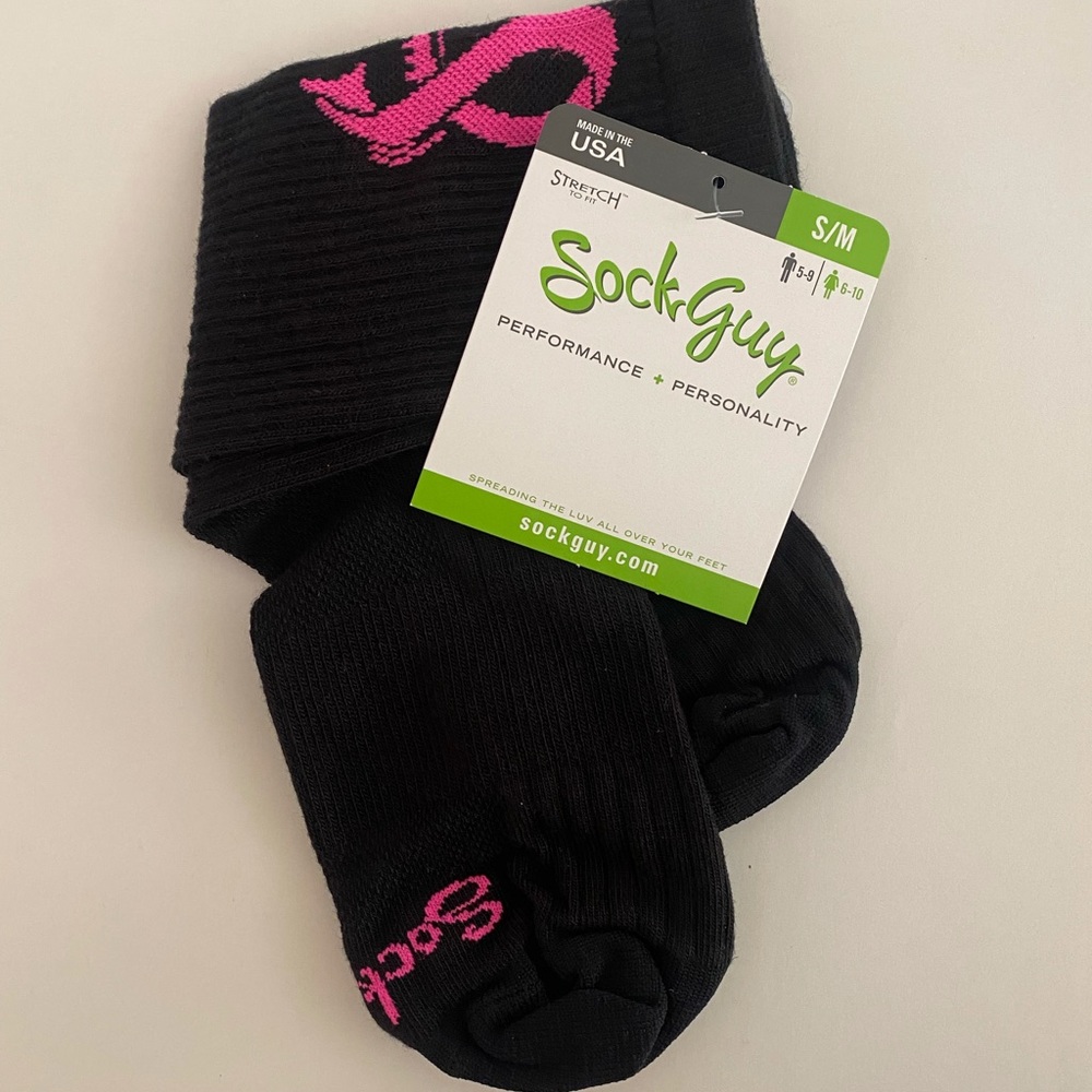 Sock Guy Breast Cancer Bike Gear Ribbon